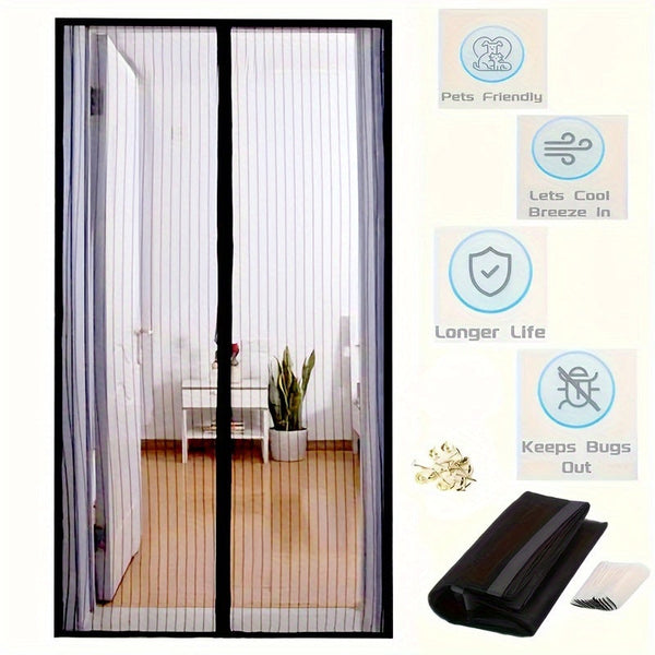 Magnetic Screen Door - Seamless Closure, Heavy Duty, Hands-Free, Pet & Child Safe