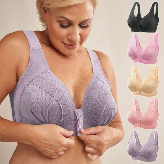 Front Button Breathable Skin-Friendly Cotton Bra