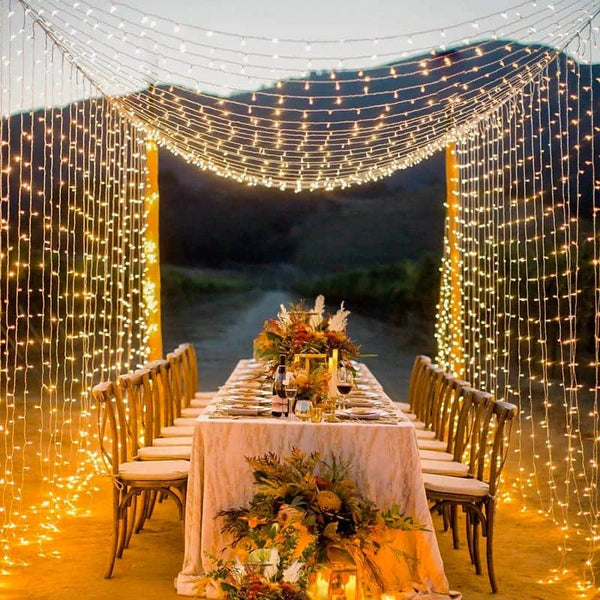 800 LED 262ft Warm White String Lights (Clear Cable, Plug in, 8 Modes, IP44 Waterproof)