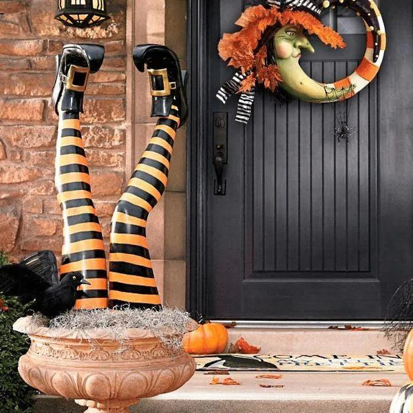 Witch Leg Stakes – Set Of Two Yard Halloween Decoration