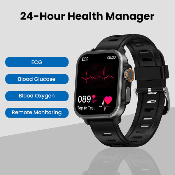 VEE Blood Glucose ECG/EKG Blood Oxygen Sleep Monitoring Music SmartWatch