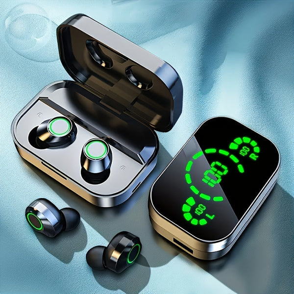 2024 Triple-Display Smart Wireless Earbuds - HD Audio, Sweatproof, Mirror Design