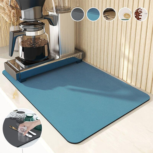 Super Absorbent Coffee Mat, Kitchen Quick Dry Dish Draining Mat