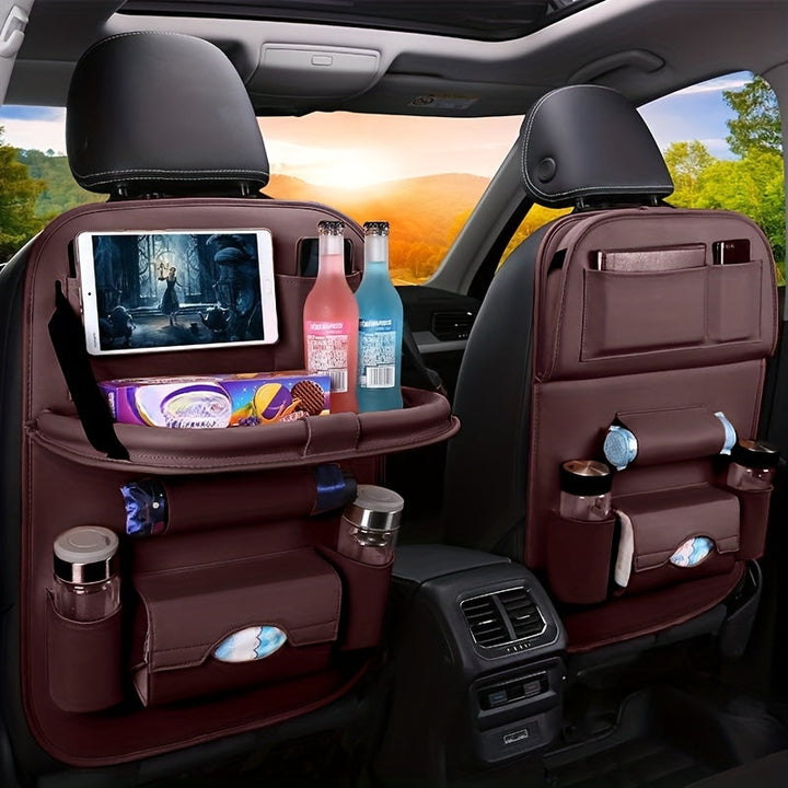 Car Multifunctional Rear Seat Organizer Includes Foldable Table Board and Car Dining Tray - FOFOPO