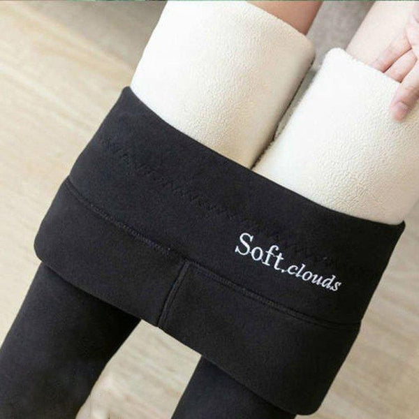 Solid Fleece High Waist Skinny Leggings