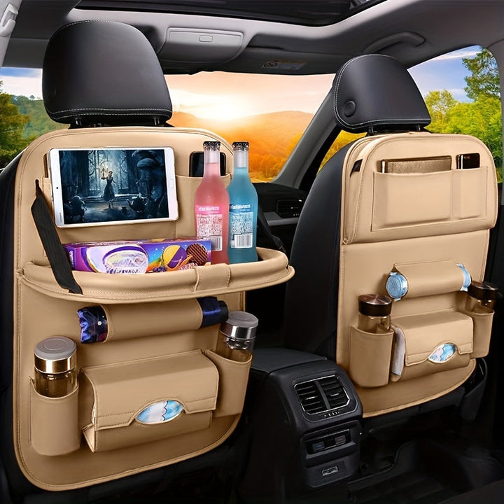 Car Multifunctional Rear Seat Organizer Includes Foldable Table Board and Car Dining Tray - FOFOPO