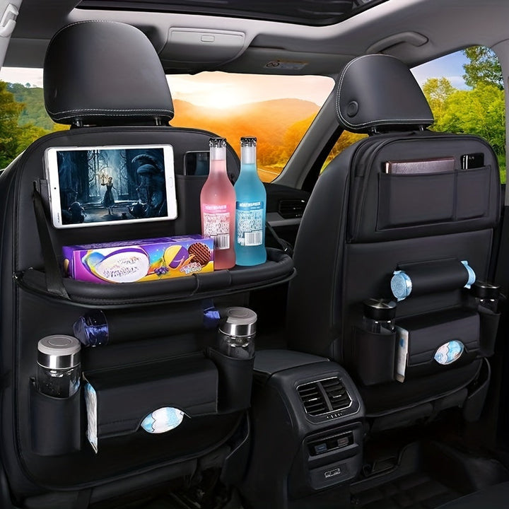Car Multifunctional Rear Seat Organizer Includes Foldable Table Board and Car Dining Tray - FOFOPO