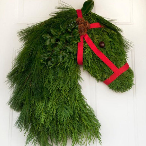 Handmade Farmhouse Horse Head Christmas Wreath