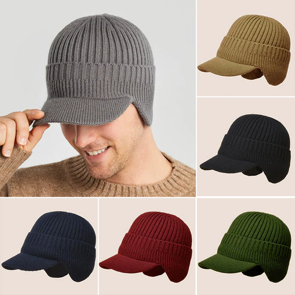 Outdoor Riding Elastic Warm Ear Protection Knitted Hat for Men