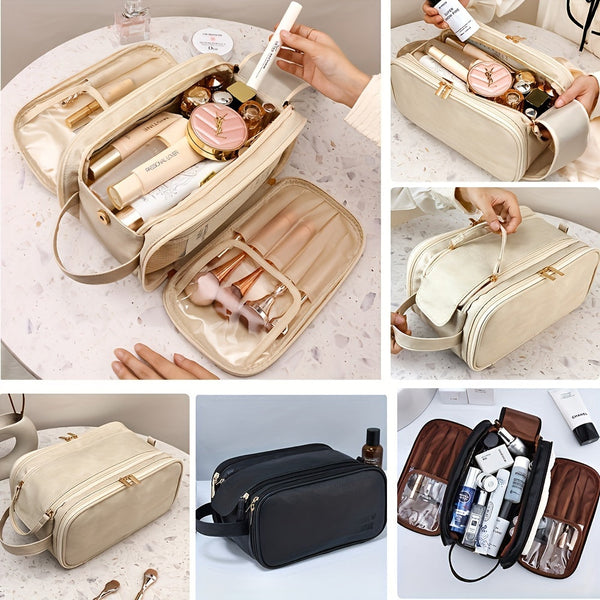 Women's Multifunctional Cosmetic Bag-Large Capacity Portable Travel Cosmetic Brush Wash Bag