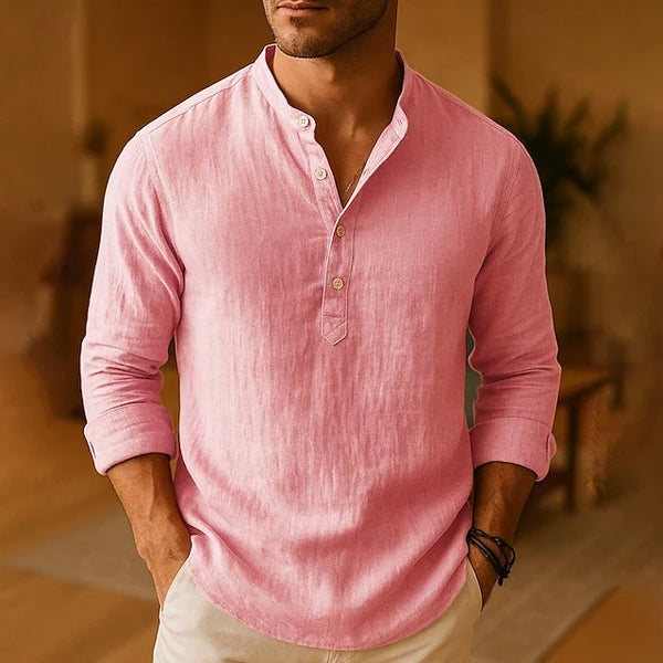 Men's Linen Shirt Casual Lapel Shirt
