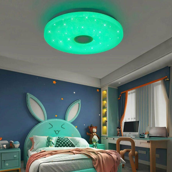 LED Music Ceiling Light – Dimmable Music Light, RGB Color Changing Light with App and Remote Control