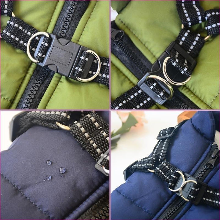 Waterproof pet jacket with built-in straps - FOFOPO