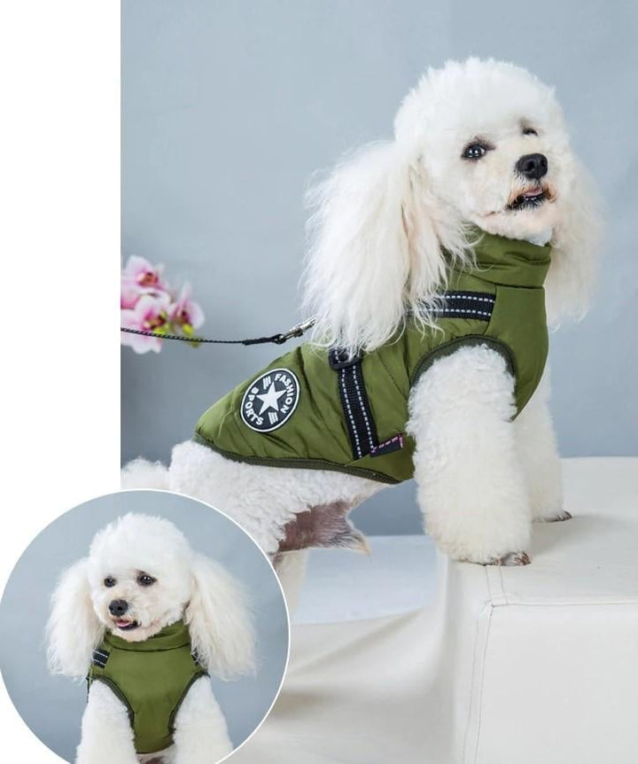 Waterproof pet jacket with built-in straps - FOFOPO