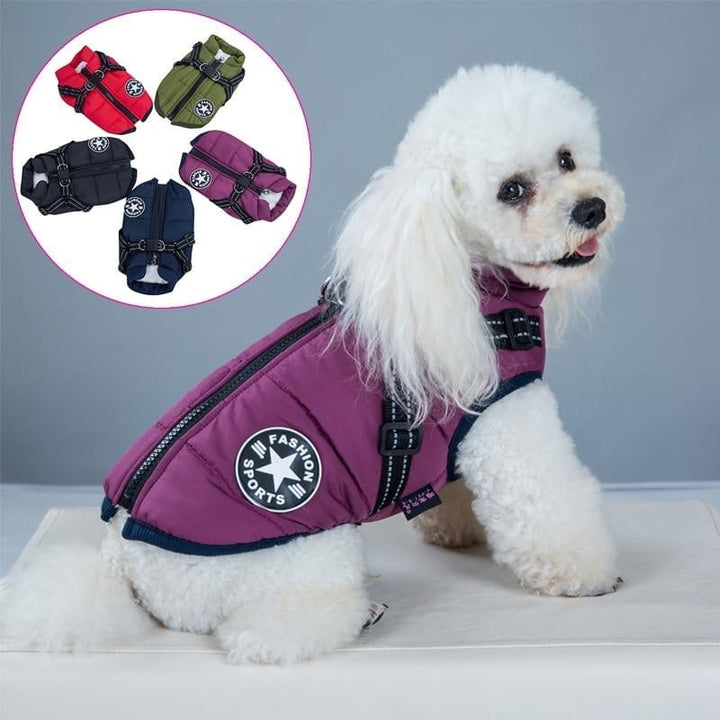 Waterproof pet jacket with built-in straps - FOFOPO