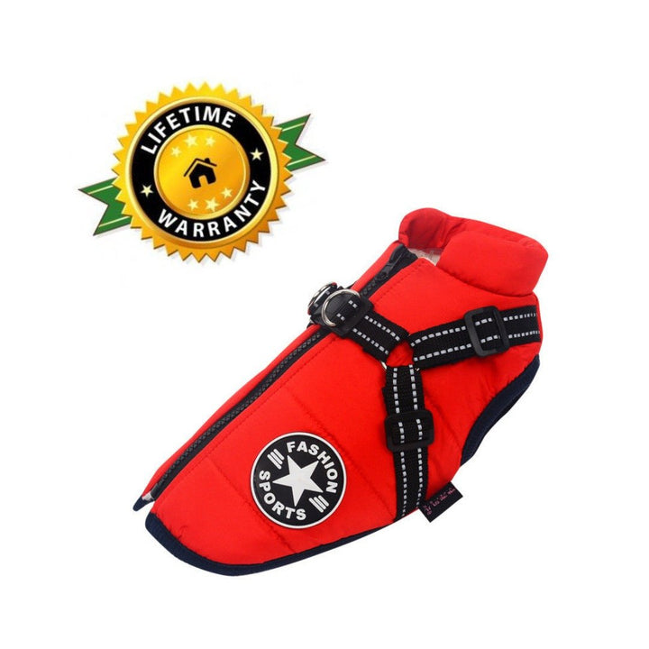 Waterproof pet jacket with built-in straps - FOFOPO